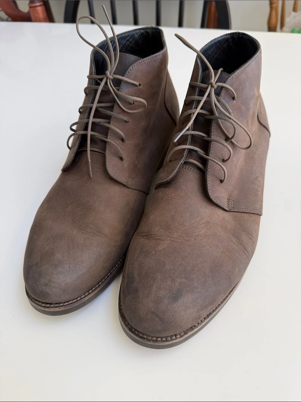 Nisolo Men's Brown Leather Lace-Up Chukka Boots - 10